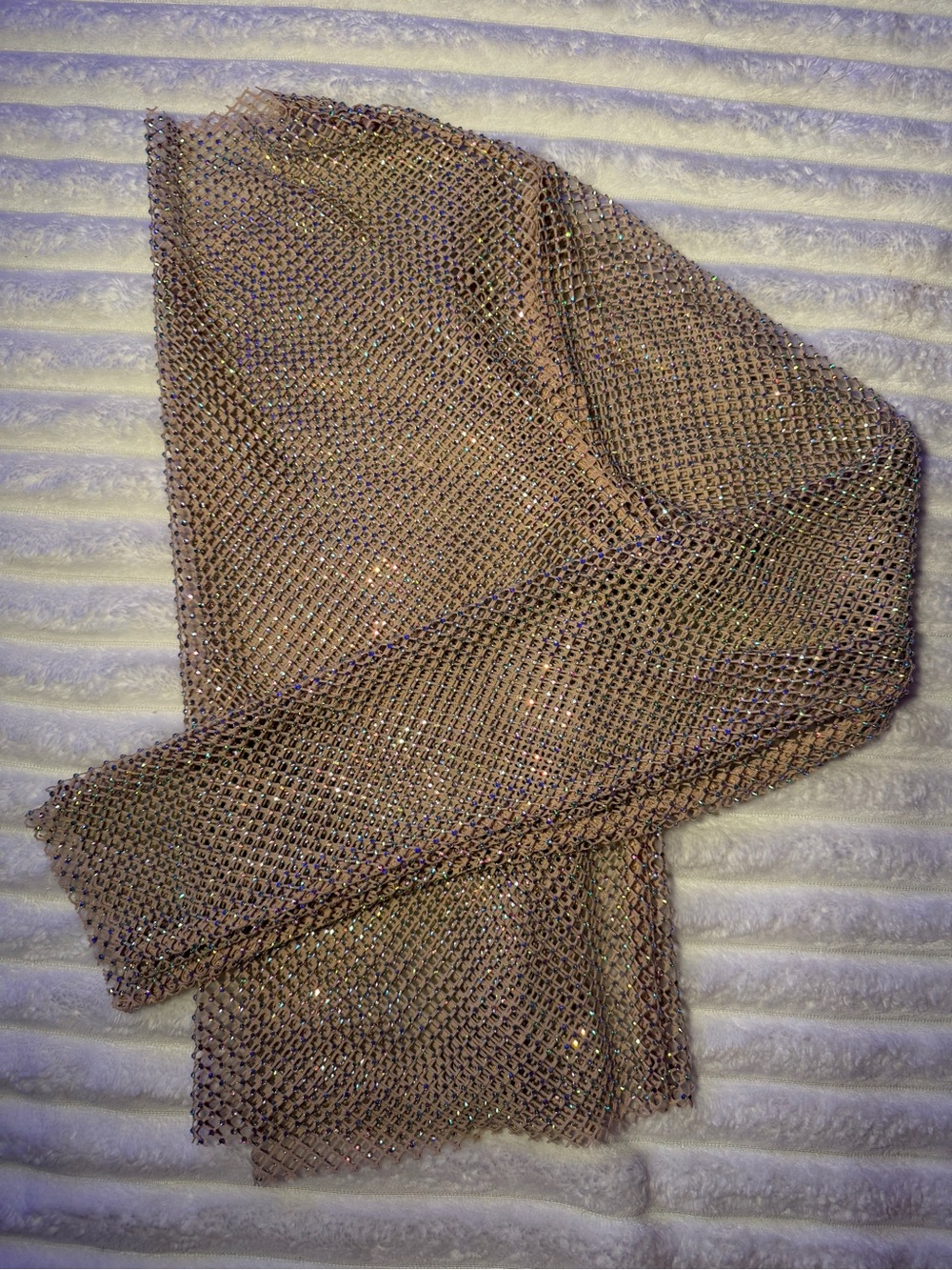 Zara Sparkling Nude Mesh Crop Top